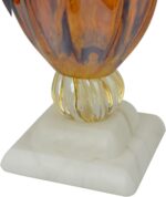 17" Inch Italian Murano Hand Blown Orange Glass Vase - Image 4