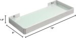 Alise Bathroom Shelves, Brushed Nickel Glass Floating Shelves for Bathroom Wall ... - Image 4