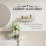 Alise Bathroom Shelves, Brushed Nickel Glass Floating Shelves for Bathroom Wall ... - Image 5