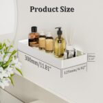 Alise Bathroom Shelves, Brushed Nickel Glass Floating Shelves for Bathroom Wall ... - Image 6