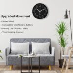 Foxtop Silver Wall Clock Silent Non-Ticking Battery Operated Round Modern Wall C... - Image 4