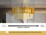 Modern Gold Crystal Chandelier 21.66" 8-Light 5-Tiers K9 Crystal Pendant Ceiling... - Image 6
