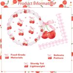 Cherry Birthday Party Plates & Napkins Set - 80 Pcs (40x7" Dessert Plates + 40 N... - Image 4