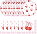 Cherry Birthday Party Plates & Napkins Set - 80 Pcs (40x7" Dessert Plates + 40 N... - Image 8