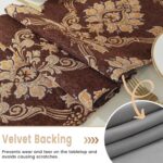 Brown Table Runner Floral Jacquard Damask Dining Table Runner with Multi-Tassels... - Image 5