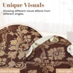 Brown Table Runner Floral Jacquard Damask Dining Table Runner with Multi-Tassels... - Image 6