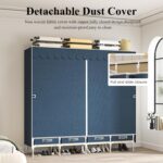 Portable Wardrobe with 4 Drawers and 3 Shelves, 67 Inch Large Capacity Freestand... - Image 5