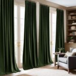 NICETOWN Olive Green Blackout Velvet Curtains 96" Length 2 Panels for Nursery, V... - Image 8