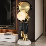 Astronaut Statue, Spaceman Sculpture, Home Decor Sculpture, Cool Metal mask Deco... - Image 3