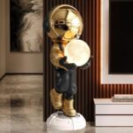 Astronaut Statue, Spaceman Sculpture, Home Decor Sculpture, Cool Metal mask Deco... - Image 4