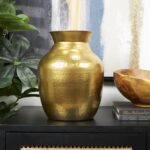 Deco 79 Metal Decorative Vase Hammered Spotted Centerpiece Vase, Flower Vase for... - Image 4
