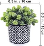 Winlyn 3 Pcs Small Potted Succulents Plants Artificial String of Pearls Aloe Hop... - Image 4