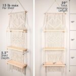 SnugLife Macrame Wall Hanging Shelf - 3 Tier Wall Plant Hanger Shelves with Hand... - Image 3