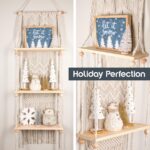 SnugLife Macrame Wall Hanging Shelf - 3 Tier Wall Plant Hanger Shelves with Hand... - Image 4