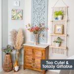 SnugLife Macrame Wall Hanging Shelf - 3 Tier Wall Plant Hanger Shelves with Hand... - Image 7
