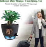 UOUZ 12 inch Large Self Watering Pots, Plastic Planters with 60oZ Removable Deep... - Image 5