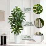 Artificial Dracaena Tree：6FT Faux Silk Tropical Yucca Floor Trees Realistic Fake... - Image 4