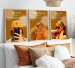 3Pcs Trendy Black Girl Wall Art Christian Bible Verse Canvas Picture Luxury Fash... - Image 3