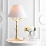 JONATHAN Y 33.5" Gold Leaf Resin LED Table Lamp, Glam Transitional Nature-Inspir... - Image 3