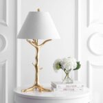 JONATHAN Y 33.5" Gold Leaf Resin LED Table Lamp, Glam Transitional Nature-Inspir... - Image 4