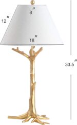 JONATHAN Y 33.5" Gold Leaf Resin LED Table Lamp, Glam Transitional Nature-Inspir... - Image 6