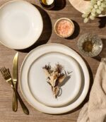 GBHOME Stoneware Dinnerware Sets for 8, 24 Pieces Rustic Earthenware Plates and ... - Image 3