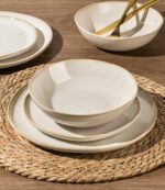 GBHOME Stoneware Dinnerware Sets for 8, 24 Pieces Rustic Earthenware Plates and ... - Image 6