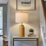 USumkky 20.5" Gold Modern Ceramic Bedside Lamp Set of 2 for Bedroom Decor Farmho... - Image 4