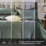 MILDLY 100% Cotton Duvet Cover Set King Size Grey Sage Satin Weave Silky Luxury ... - Image 4