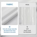 1 Pack Water-Repellent Fabric Shower Curtain Liner - Hotel Quality Machine Washa... - Image 5