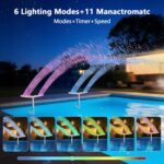 Solar Pool Fountain with Lights - Dual Spray Water Fountains for Above Ground/In... - Image 4