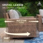 HERA'S HOUSE Swivel Glide Patio Furniture Set with 4.92" Widened Armrest Chairs,... - Image 3