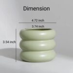 Ceramic Plant Pot Indoor, 4.5 Inch Flower Pot with Drainage Hole, Small Bubble D... - Image 5