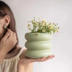 Ceramic Plant Pot Indoor, 4.5 Inch Flower Pot with Drainage Hole, Small Bubble D... - Image 6