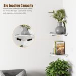 Corner Floating Shelves, Rustic Brown Wood, Set of 2, Wall Mount Storage with Gu... - Image 7