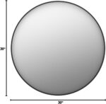 30 Inch Round Bathroom Mirror - Wall Mounted Circle Mirror with Metal Frame, Mod... - Image 9