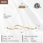 Modern LED Chandelier Gold Dimmable LED Pendant Light for Dining Room Light Fixt... - Image 4