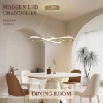 Modern LED Chandelier Gold Dimmable LED Pendant Light for Dining Room Light Fixt... - Image 5