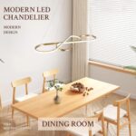 Modern LED Chandelier Gold Dimmable LED Pendant Light for Dining Room Light Fixt... - Image 6
