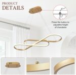Modern LED Chandelier Gold Dimmable LED Pendant Light for Dining Room Light Fixt... - Image 8
