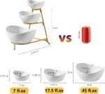 Gomakren 3 Tiered Oval Serving Bowl with Collapsible Metal Rack, Chip and Dip Se... - Image 3
