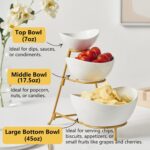 Gomakren 3 Tiered Oval Serving Bowl with Collapsible Metal Rack, Chip and Dip Se... - Image 4