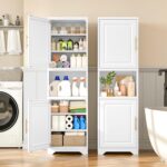SISESOL 67" Tall Narrow Storage Cabinet with 2 Door and 7 Shelves,Slim Kitchen P... - Image 5