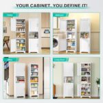 SISESOL 67" Tall Narrow Storage Cabinet with 2 Door and 7 Shelves,Slim Kitchen P... - Image 6