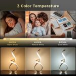 2 Pack Bedside Table Lamp, LED Spiral Desk Lamp, Touch Dimmable, 3 Color Tempera... - Image 4