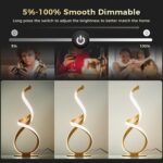 2 Pack Bedside Table Lamp, LED Spiral Desk Lamp, Touch Dimmable, 3 Color Tempera... - Image 5