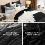 Litanika Fluffy Fleece Queen Comforter Set, Luxury Soft Plush Fuzzy Black & Whit... - Image 7