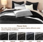 Litanika Fluffy Fleece Queen Comforter Set, Luxury Soft Plush Fuzzy Black & Whit... - Image 8