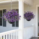 GLIDLION Artificial Flower & Eucalyptus with Hanging Basket - 2PCS Faux UV Sun R... - Image 3