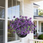 GLIDLION Artificial Flower & Eucalyptus with Hanging Basket - 2PCS Faux UV Sun R... - Image 4